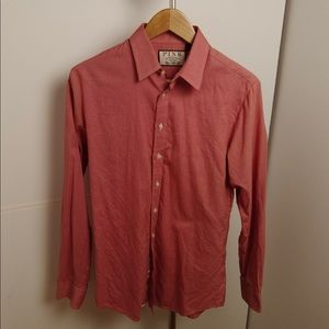 Men's Thomas Pink Super Slim Fit Oxford Dress Shirt 15.5/39cm in Coral